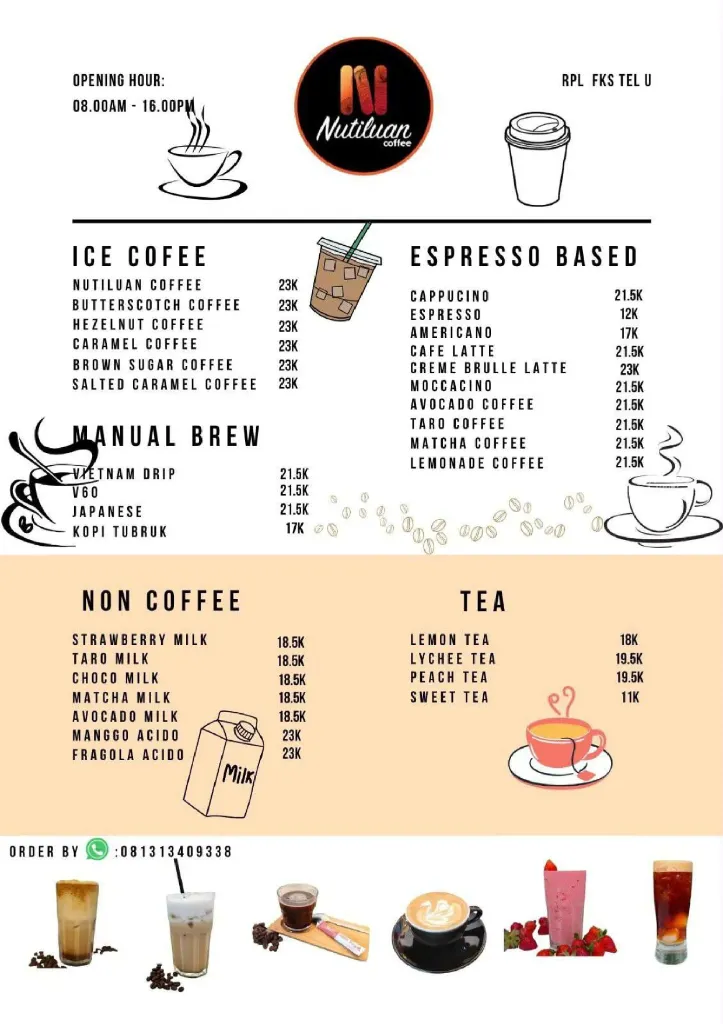 Menu Nutiluan Coffee Bandung Techno Park