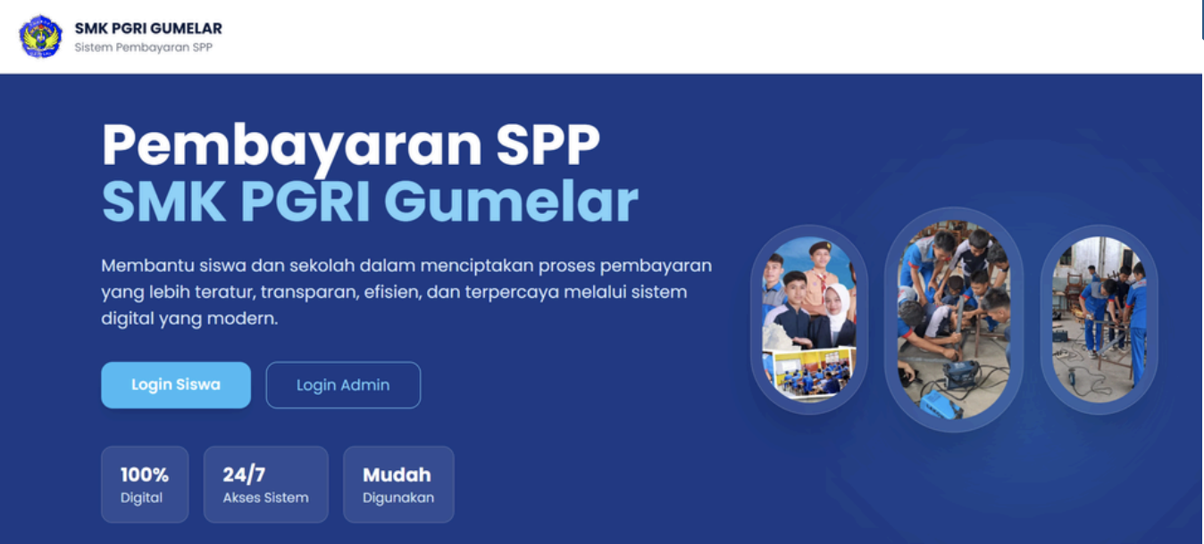 Sistem Pembayaran SPP SMK PGRI Gumelar