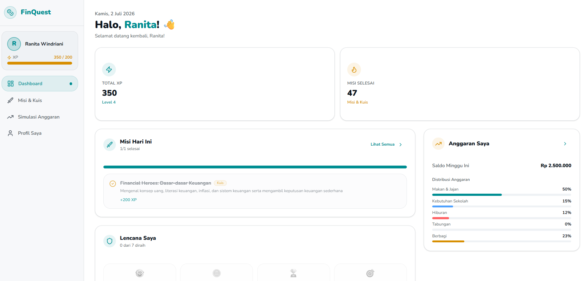 APLIKASI EDUKASI : FINQUEST (Financial Quest)