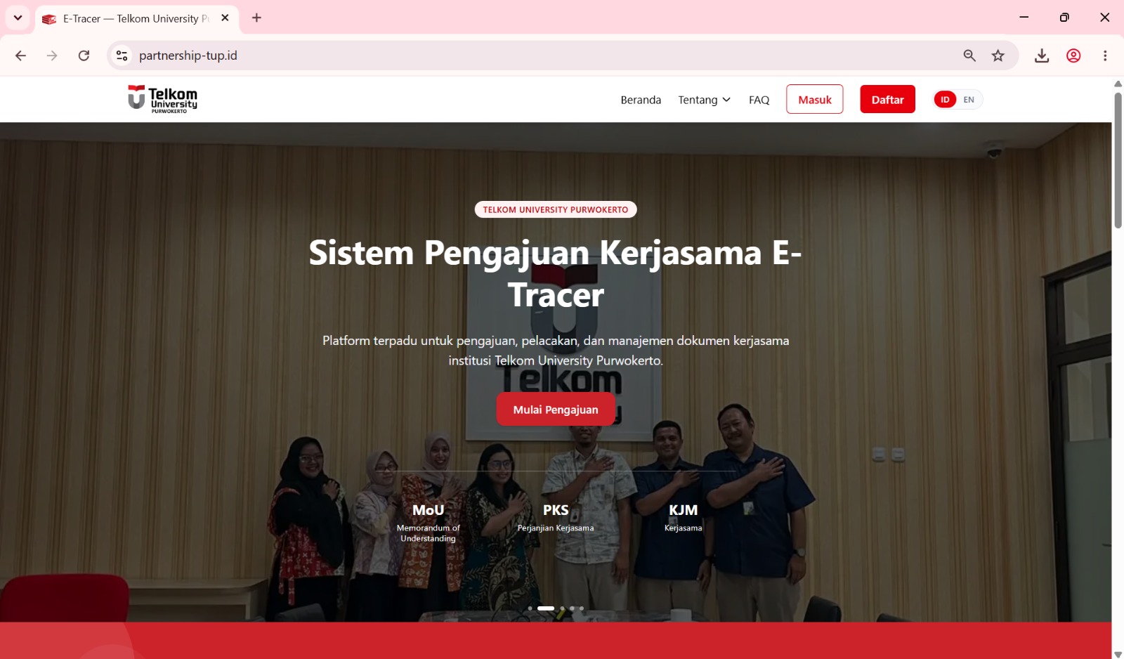 E-Tracer : Sistem Digital Pengajuan dan Pengelolaan Dokumen Kerja Sama TUP
