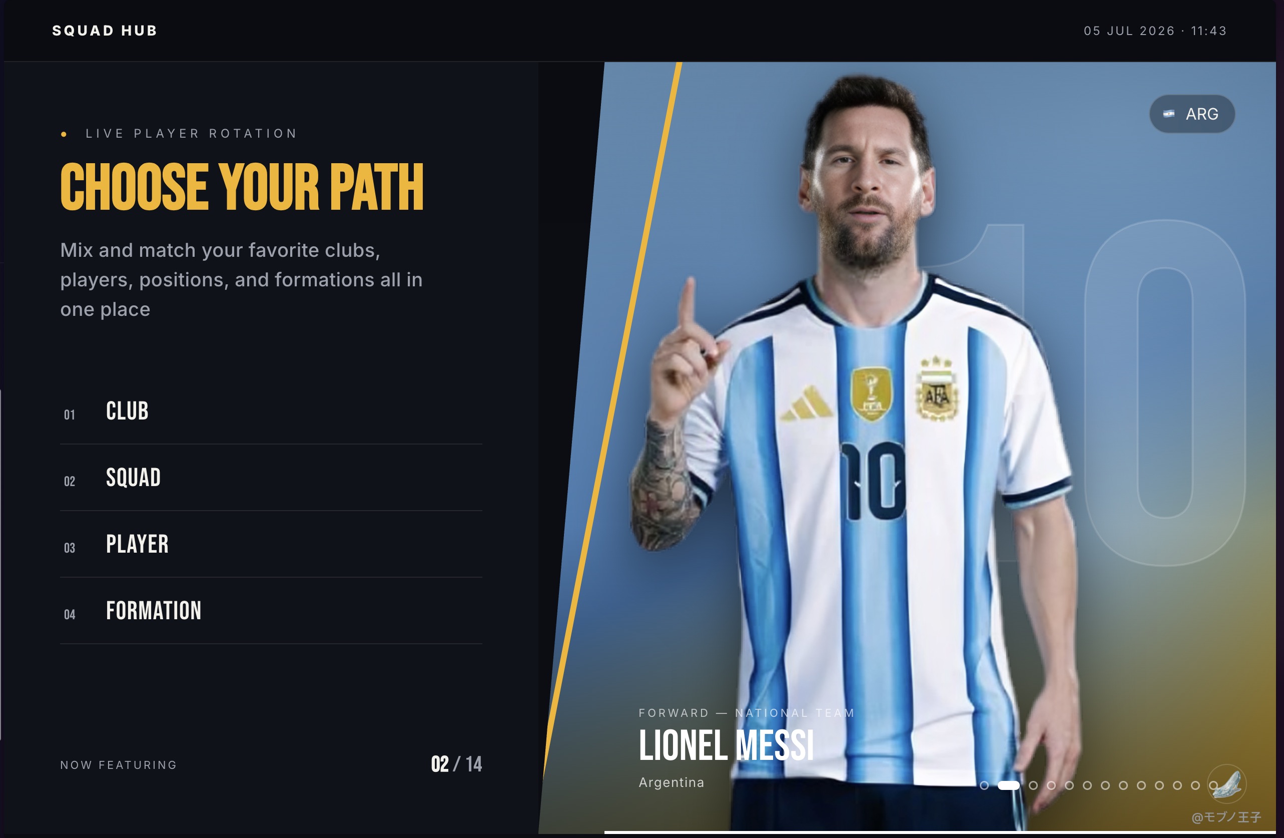 Squad Hub Website FIFA Time Picker
