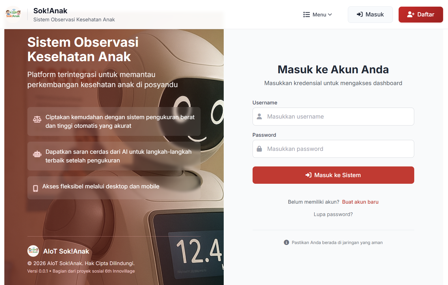 AIoT Sok!Anak.: SISTEM OBSERVASI KESEHATAN GIZI ANAK BERBASIS IOT & AI