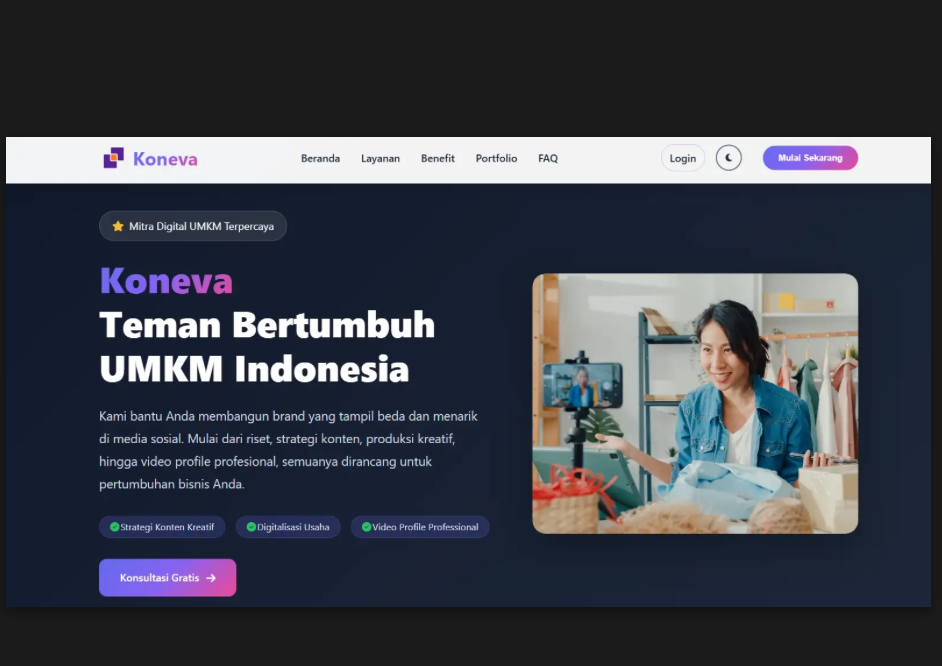 Aplikasi Berbasis Web Sistem Integrasi Layanan Sosial Media Branding and Management Koneva