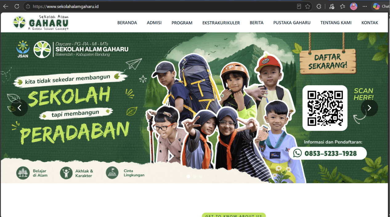 Website Sekolah Alam Gaharu