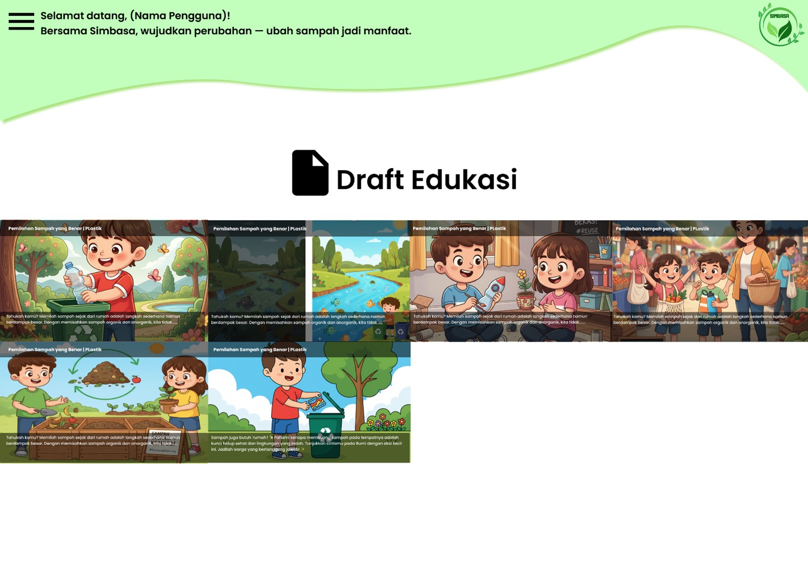 Antarmuka Fitur Kelola Edukasi, Draft Edukasi Dan Pemberitahuan