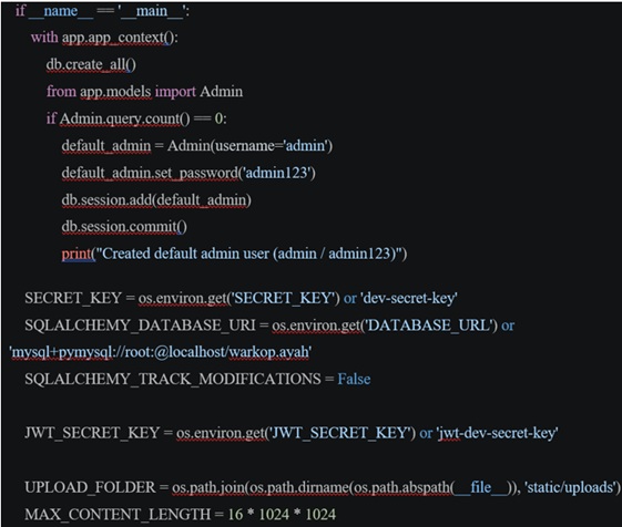 Sistem Backend Web Profile Warkop Ayah Berbasis Flask (python)