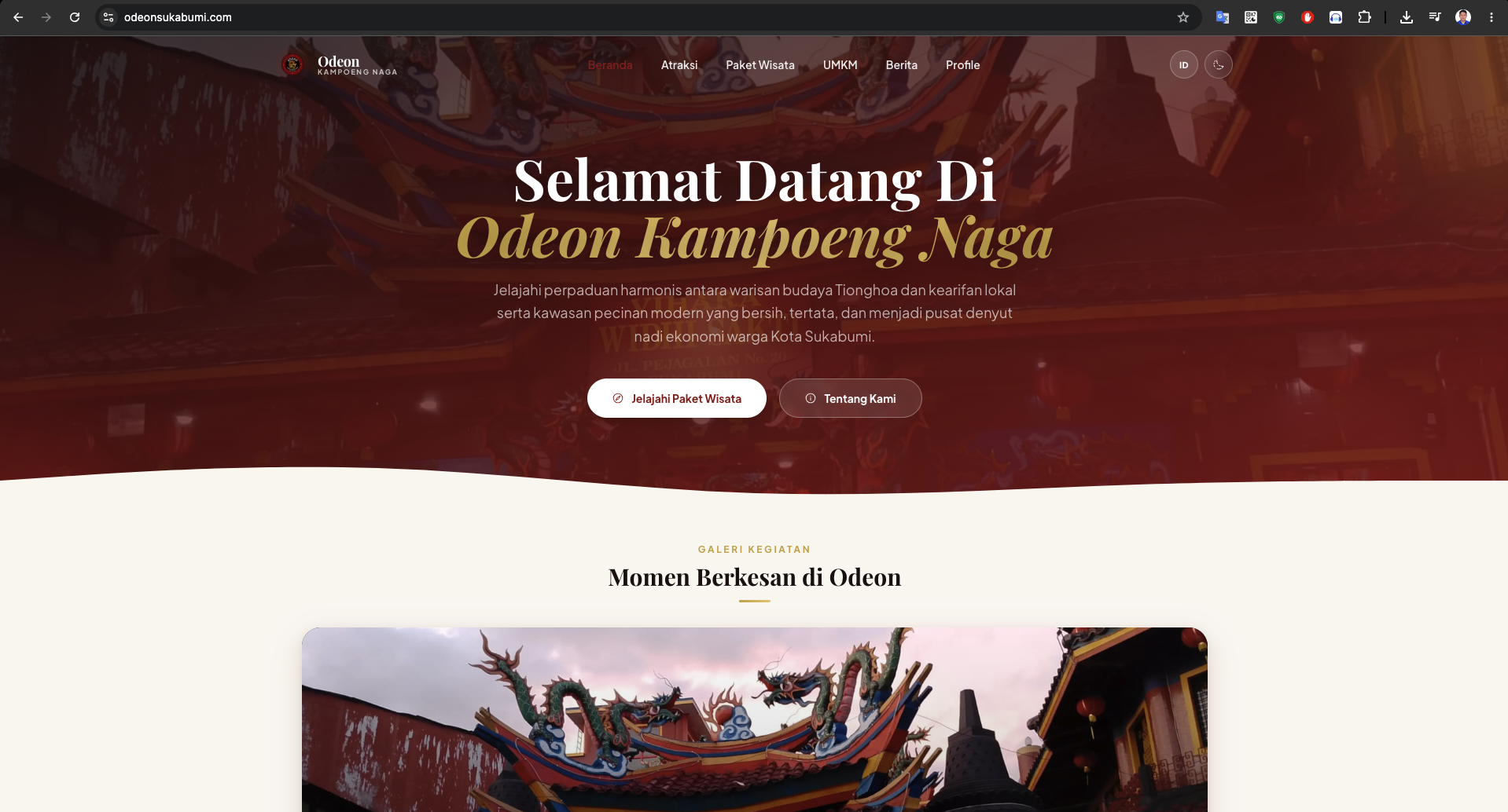 Website Odeon Kampung Naga Sukabumi