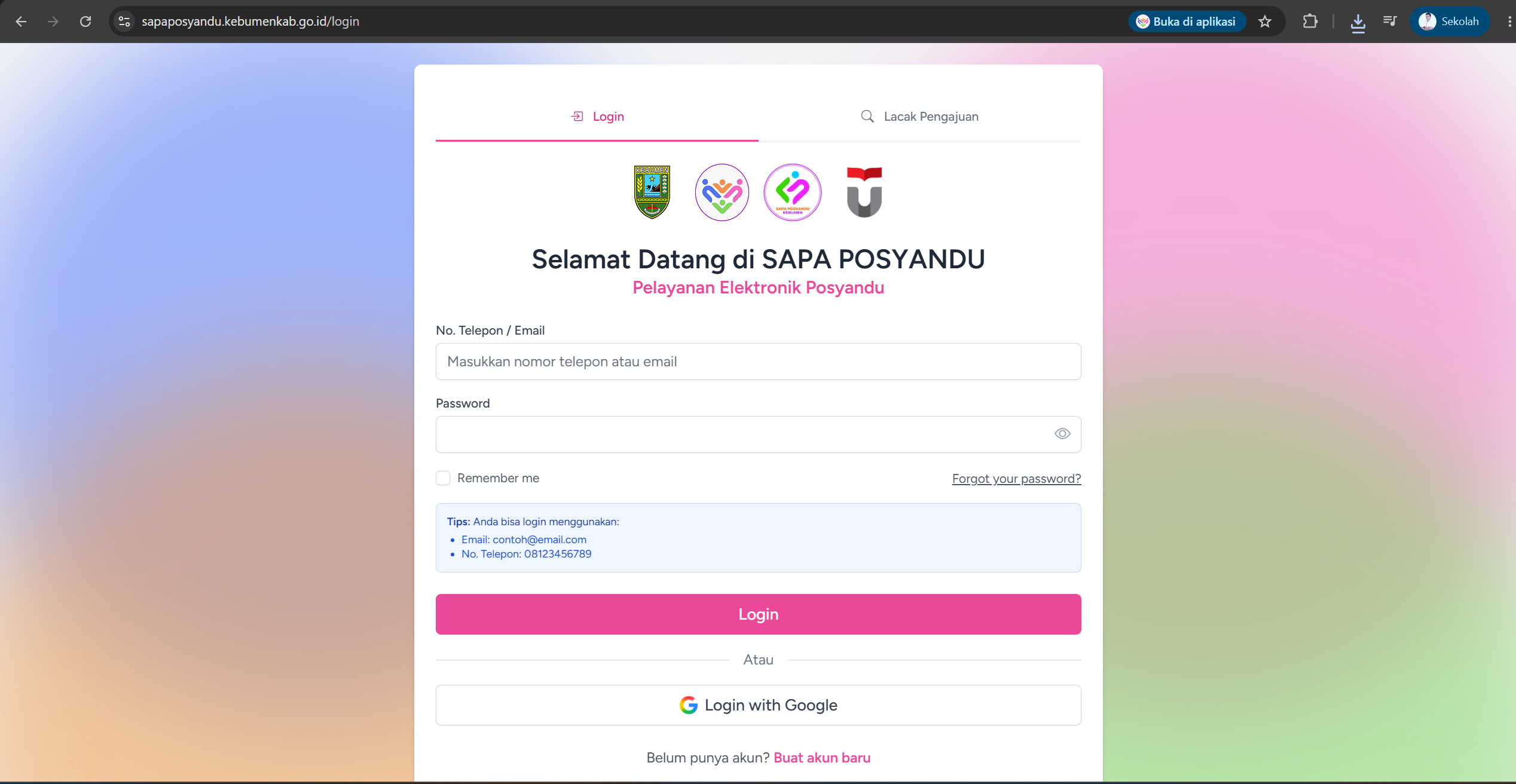 Sapa Posyandu ( Sistem Aplikasi Pengelolaan Pos Pelayanan Terpadu )
