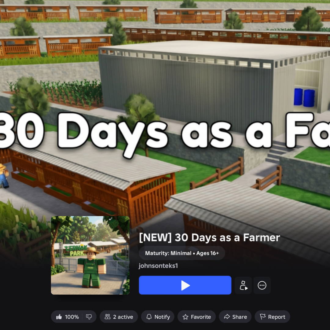 Game Berbasis Roblox: 30 Days As A Farmer