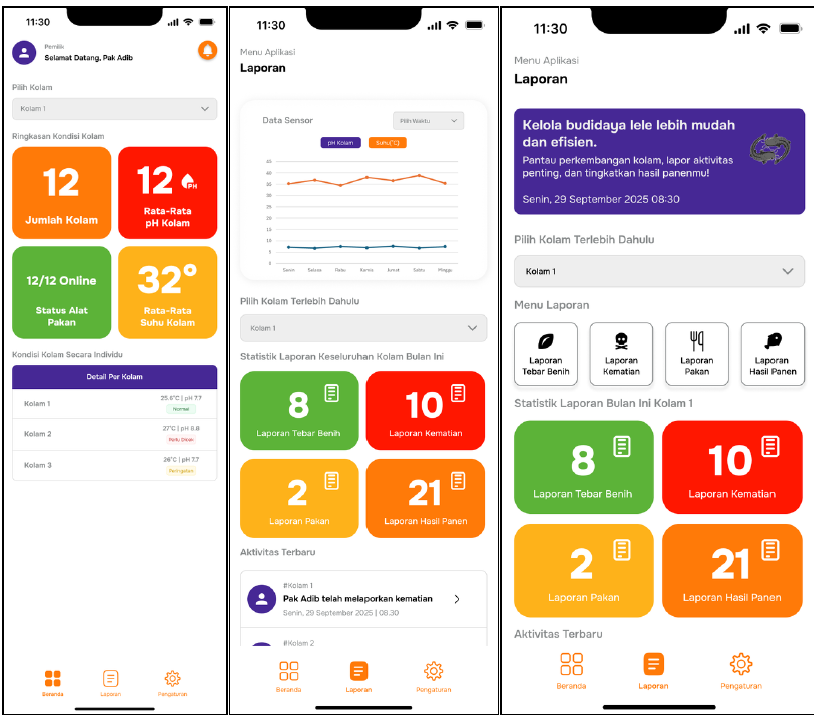 Frontend Aplikasi Smart Farm Budidaya Lele Berbasis Mobile