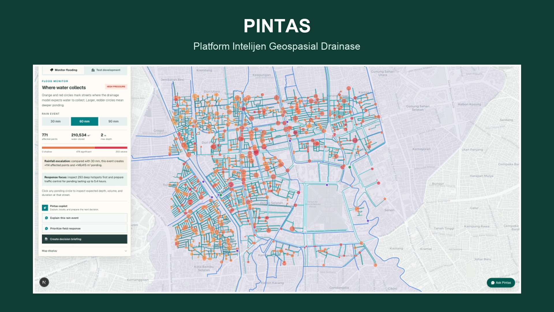 Pintas : Platform Intelijen Geospasial Drainase
